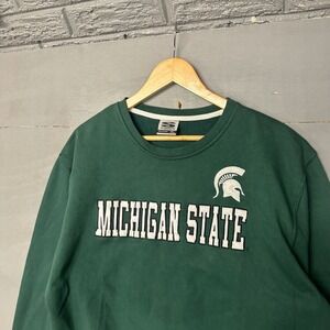 Michigan State Spartans Crewneck Sweatshirt Green Stadium Athletics XL‎